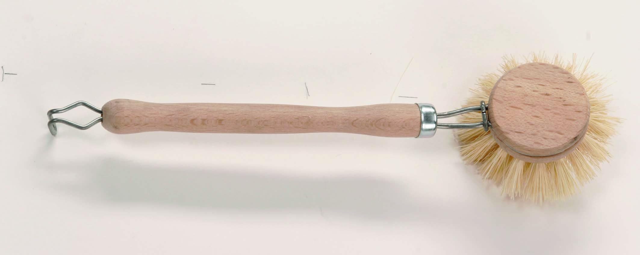 Dish Brush and Scrubber with Strong Natural Bristle Fibers, 9 Inch