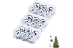 LZYMSZ 18 Pcs 2 Inch Disco Ball Mirror Ball, Disco Light Mirror Ball with Fastening Strap for Party, Chrismas Ornaments, Xmas Tree Decoration, DJ Light Effect, Home Decorations, Stage Props