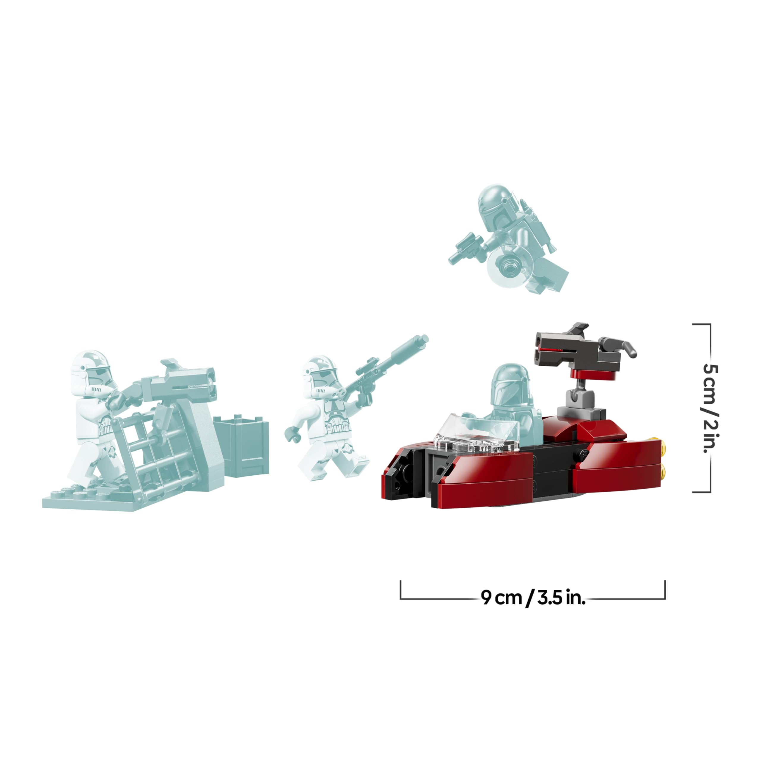 LEGO Star Wars 75449 Belagerung von Mandalore Battle Pack - Action-Spielzeug mit 2 Mandalorianer- & 2 Klontruppler-Minifiguren sowie Speederbike & Blastern - Geschenk für Kinder ab 6 Jahren & Fans 8