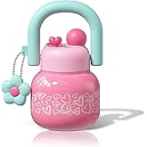 Sidagar 22 oz Tumbler with Straw and Carry Handle, Wide Mouth Insulated Stainless Steel Travel Water Bottle, Heart Pattern Flask for Gym & Office, Preppy Kawaii Valentines Day Gift