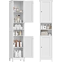 TEENFON 67" Tall Bathroom Cabinet with Adjustable Shelves and Doors, Narrow Bathroom Storage Cabinet for Small Space, Living 