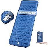 Hikenture Camping Mattress Ultra-Thick 13cm, Ergonomic Sleeping Pad with Pillow,Backpacking Sleeping Mat, Ultralight, Inflata
