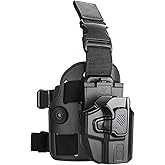 Universal Drop Leg Holster for Compact & Sub-Compact Pistol, Fits Taurus G3C/ G2C, Glock 19/ 19X/ 26/43/ 43X/ 43X MOS, Sig P365/ XL, Hellcat Pro, S&W M&P Shield Plus, Ruger Security 9, and More