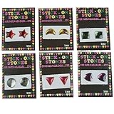 Set Of 144 Assorted Style & Color Stick On Faux Stone Earrings