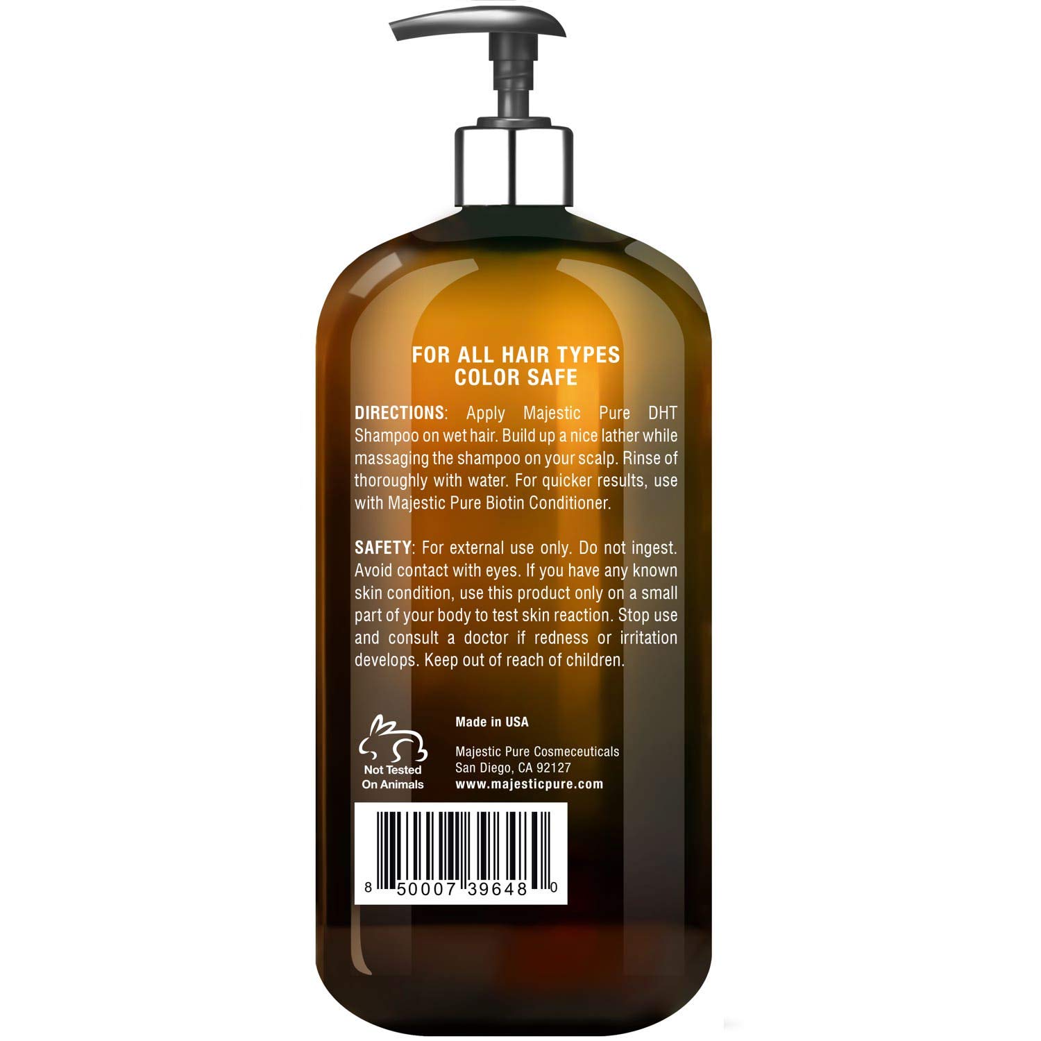 Majestic Pure Biotin Shampoo for Hair Growth - Volumizing Shampoo for Hair Loss - with DHT-3 Blocker - Hydrating & Nourishing - Sulfate Free, for Men & Women - Thin Hair Shampoo - 16 fl oz : Beauty
