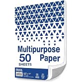 BAZIC Products White Multipurpose Paper, 8.5 x 11 in, 50 Sheets | 20 lb (75 gsm), 100% recycled, Laser and inkjet compatible