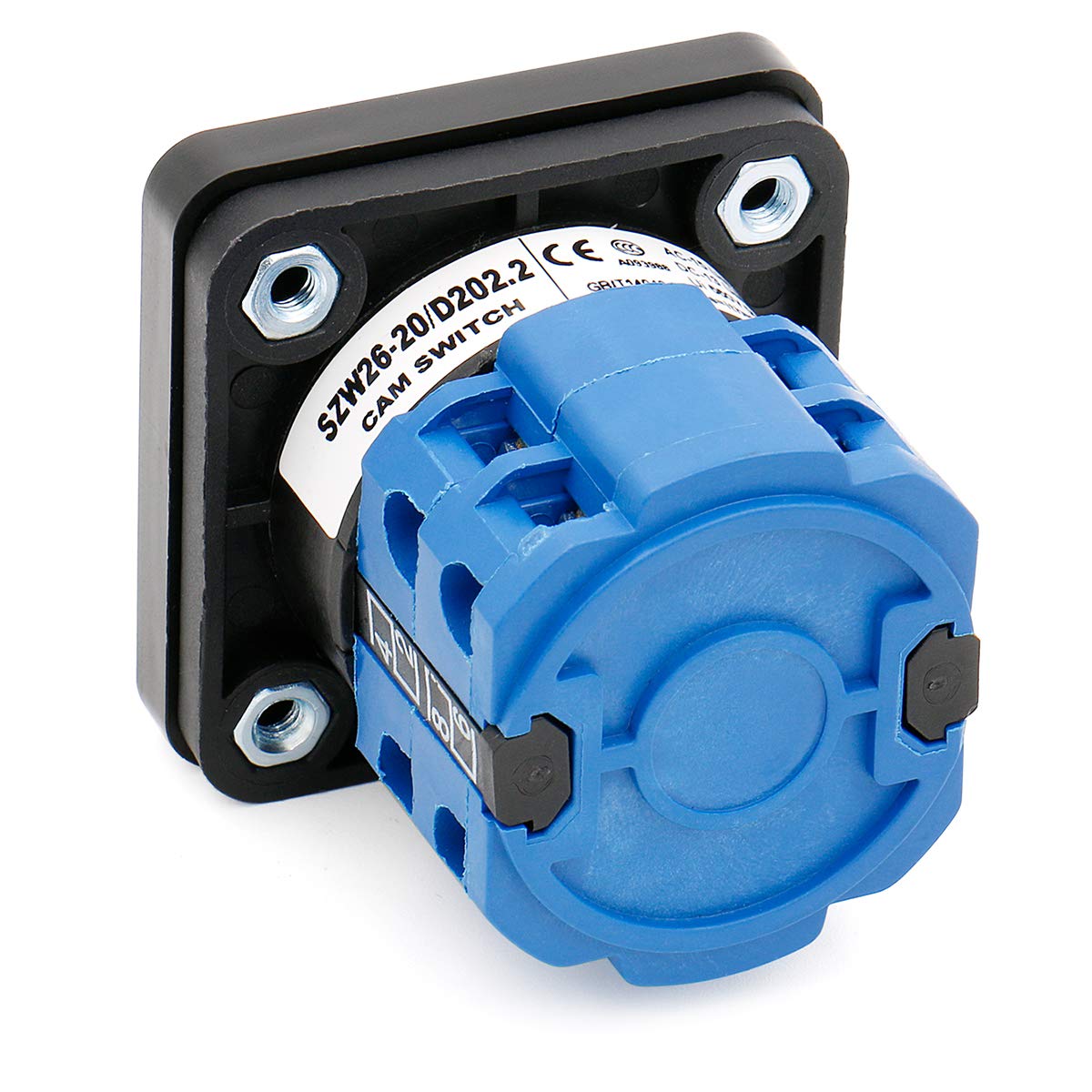 Heschen Universal Rotary Cam Selector Changeover Switch SZW26-20/D202.2 660V 20A ON-OFF-ON 3 Position 2 Phase 8 Terminals - Image 3