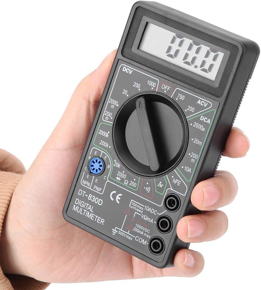 Mini LCD Backlit Display Digital Multimeter Measures Resistance