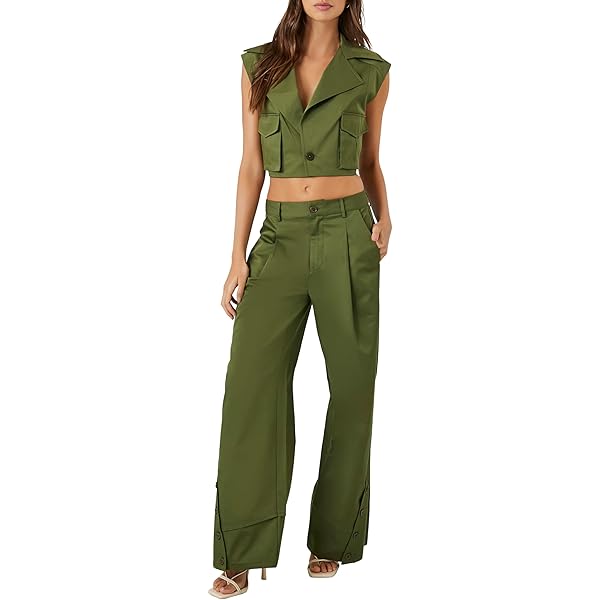 Amazon.com: Forever 21 Women's Belted Pinstriped Cargo