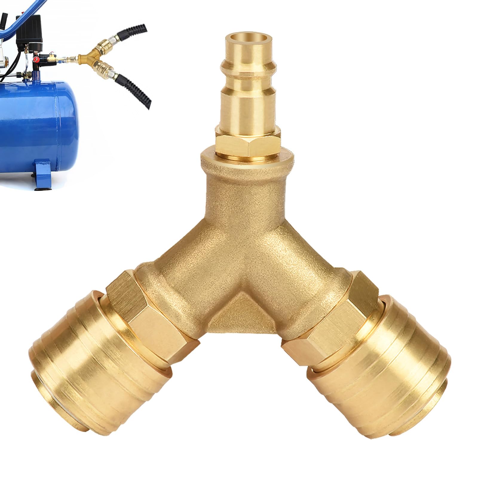 Profiwoab 1/4" BSP Airline Hose Connectors, Air Line Fittings Y Piece 3 Way for Compressor