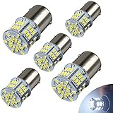 AUTOUS90 5 x 650 Lumens 1156 1141 1003 3014 54-EX Chipsets Led Bulb Used For Back Up Reverse Lights,Brake Lights,Tail Lights,Rv light,Xenon White