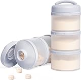 Termichy Baby Milk Powder Dispenser Pots 2 Pack Grey Stackable Formula Container view 1