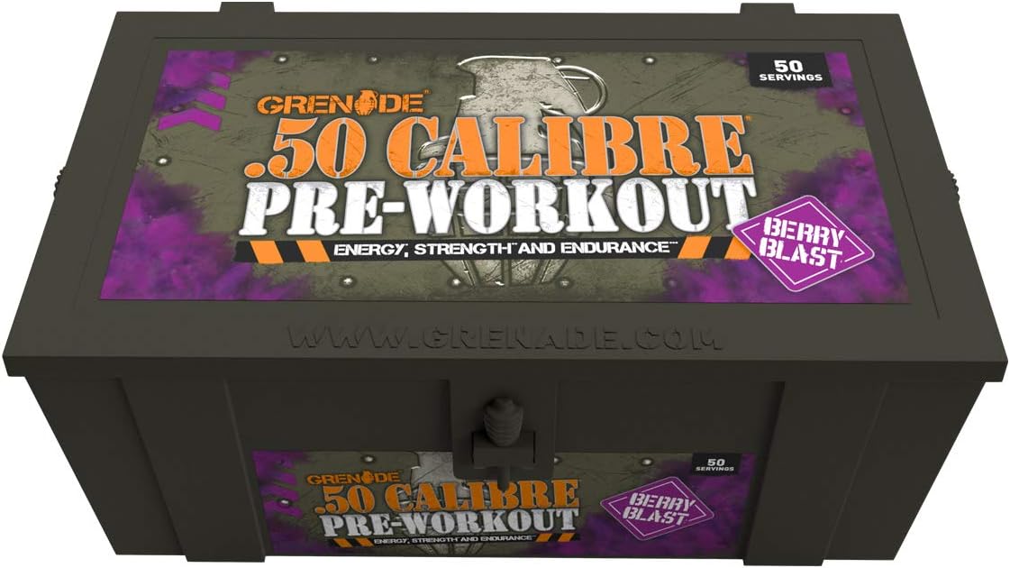 Grenade 50 Calibre Berry Blast Pre Workout 580g: Health & Personal Care