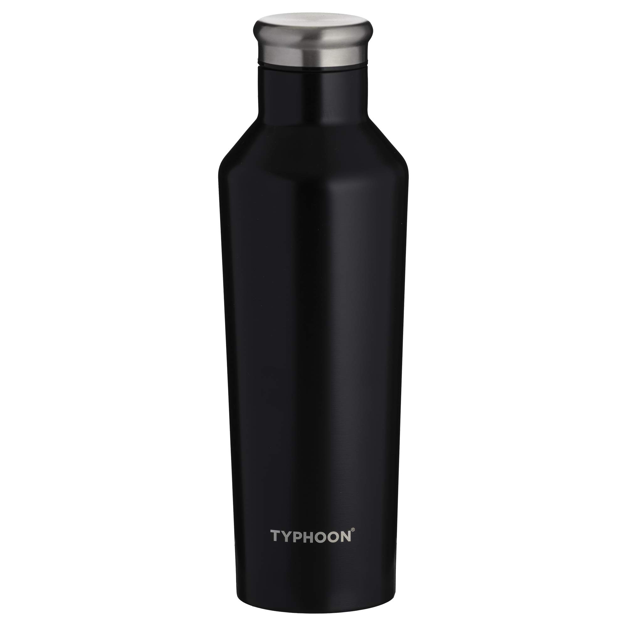 Typhoon Pure Double Wall Bottle, Steel, Black. 500ml