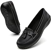Maichal Loafers for Women Slip On Comfort Leather Tassel Dress Shoes