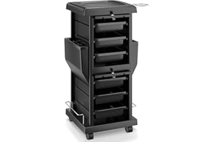 K-Salon Professional Locking Hair Salon Trolley Rolling Cart with 6 Drawe