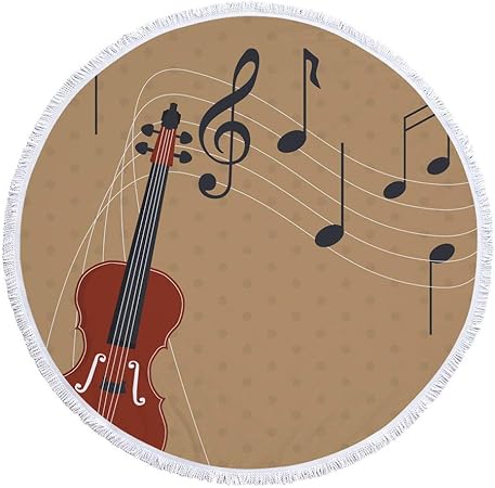 JUNYZSTJ Toalla De Playa Redonda,Vintage Hermoso Símbolo De La Música