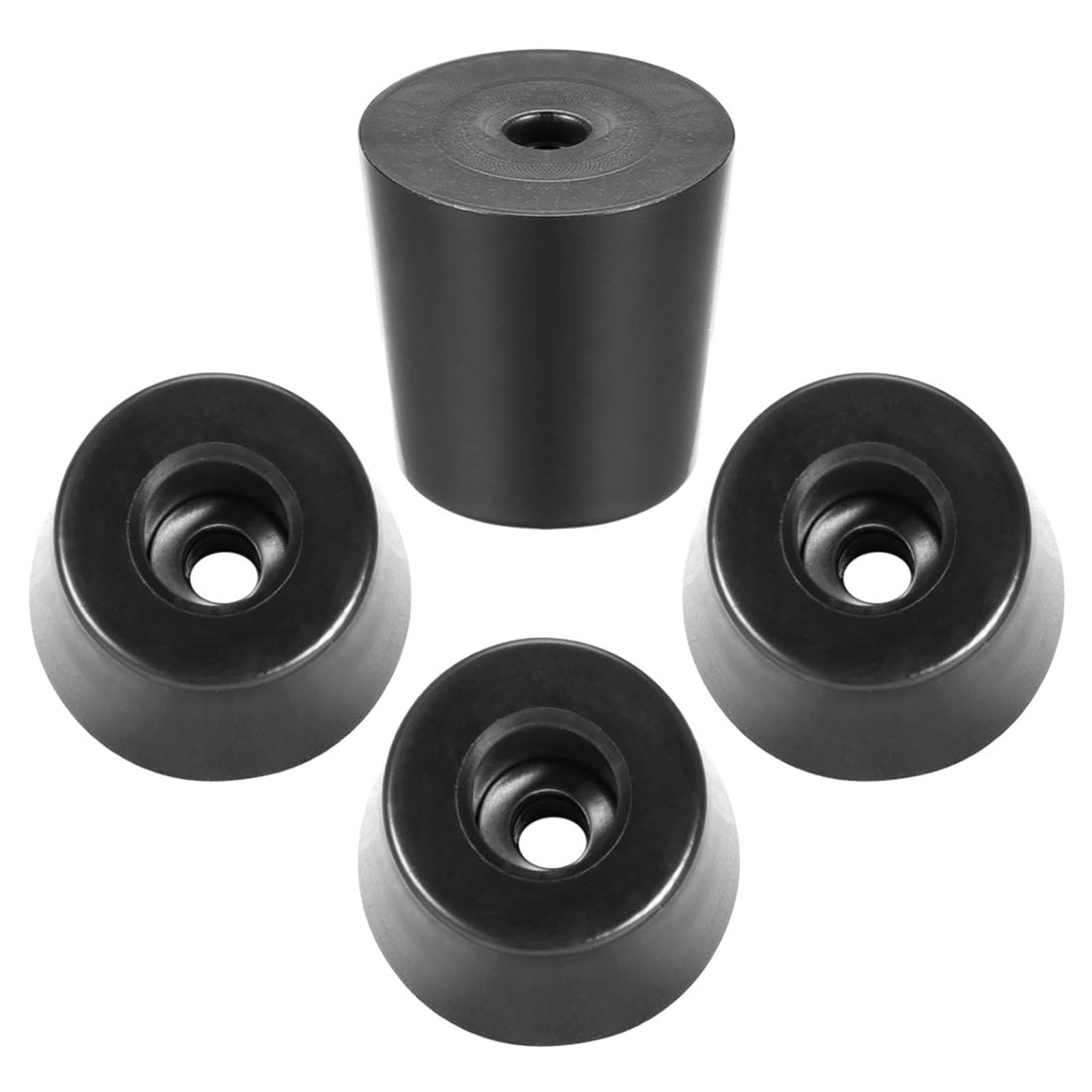 Recogwood 4Pcs Round Rubber Feet, D28mm x 23mm x H28mm Non Slip Furniture Feet Pads Rubber Bumpers Pad Protectors for Cabinet, Desk Tables, Couches, Chair