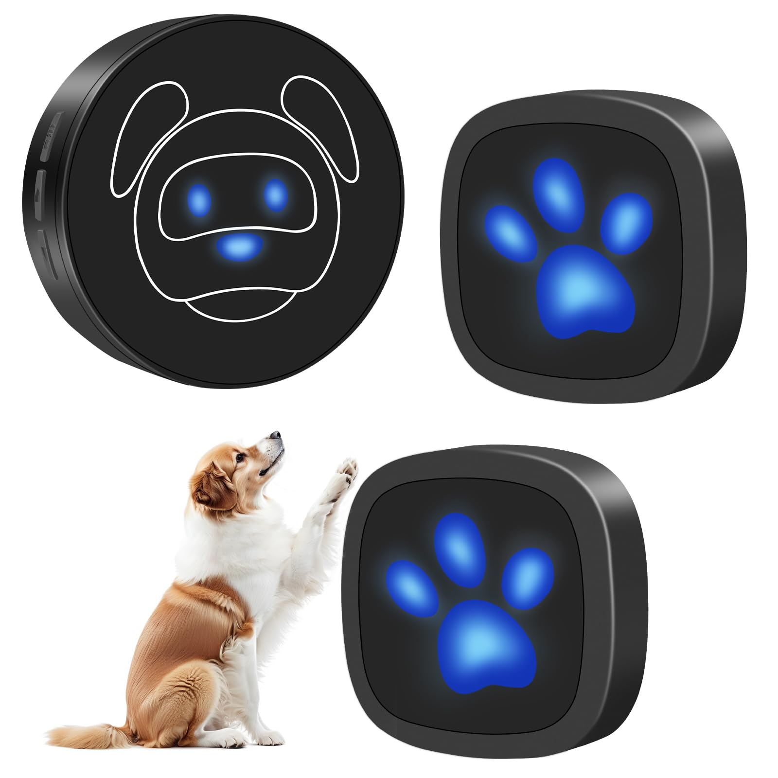 Whimsii Dog Doorbell for Toilet Training, Wireless Dog Door Bell Ring to Go Outside, IP65 Waterproof Touch Buttons, 50 Melodies & 1000 Feet Range