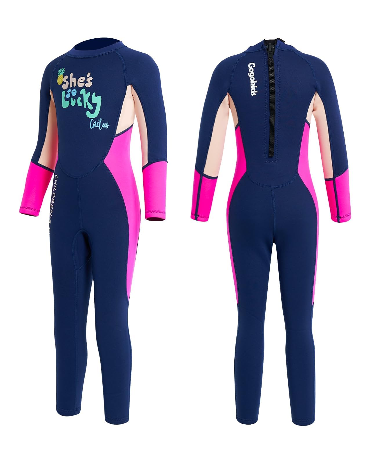 Gogokids Wetsuit Kids, Children 2.5mm Neoprene Thermal Swimsuit with UV 50+ Protection, Full Length One Piece for Ages 3-10 Boys & Girls Swimming, Surfing, Diving, Snorkeling