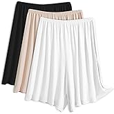 EYNDYN 3 Pack Women's Half Slip Shorts for Under Dresses Pettipants Half Slip Culotte Shorts Split Skirt