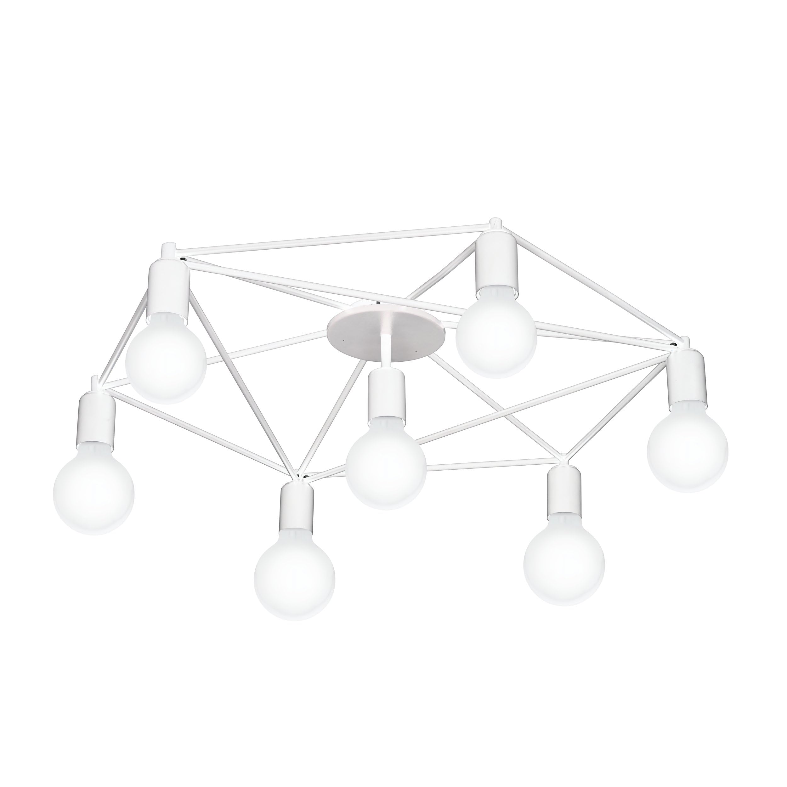 EGLO Staiti Ceiling Light 7 Bulb Ceiling Light Modern Minimalist Living Room Lamp Metal Bedroom Lamp in White Hallway Lamp Ceiling with E27 Socket Diameter 76 cm