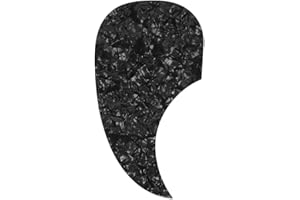 IKN Self Adhesive Acoustic Guitar Pickguard Comma Shape Pick Guards for Folk Acoustic Guitar(Black Pearl)