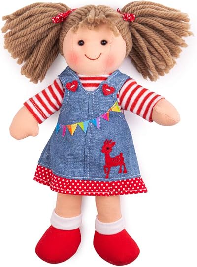 Bigjigs Toys Hattie Rag Doll Small 25cm Removable Clothes Denims