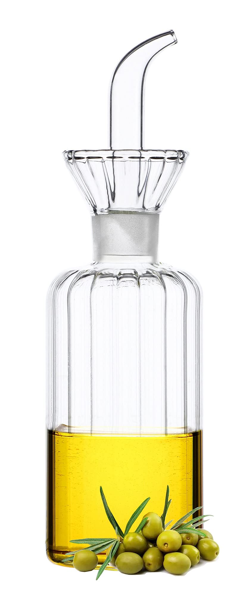 HAIZEEN 240ml/8oz Glass All-Purpose Cruet, Glass Oil Decanter and Cruet for Kitchen and BBQ