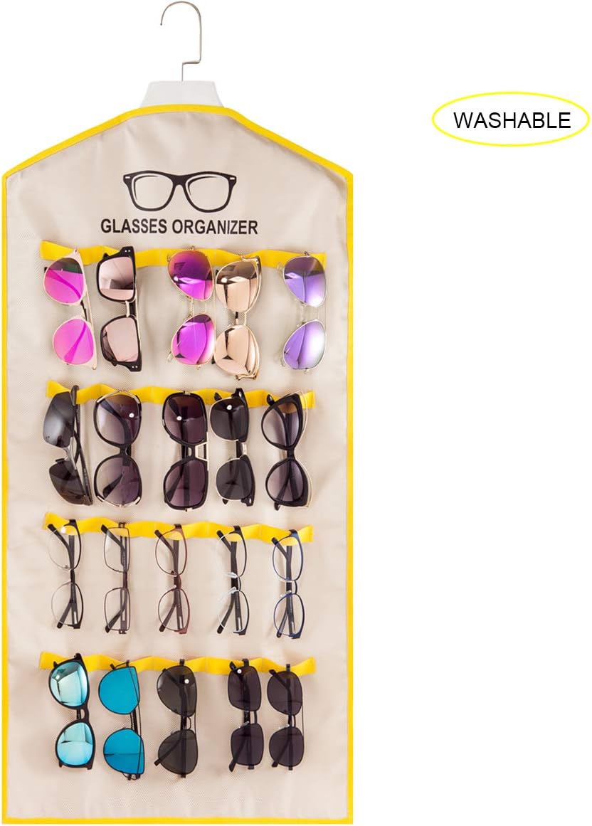 TRIUMPH VISION 20 Sltos Hanging Sunglasses Organizer Holder, Hanging Glasses Case Wall Mount Display Stand Closet Organizers and Storage