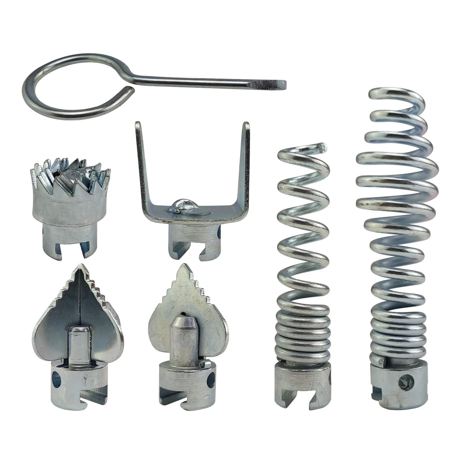 YWNYT 7PCS Pipe Dredge Cutter Heads 16mm Dredge Spring Cutter Set Manganese Steel Pipeline Dredging Machine Drain Cleaning Head Machine Kit for Home, Kitchen, Living Rooms, Bathrooms, Hotels