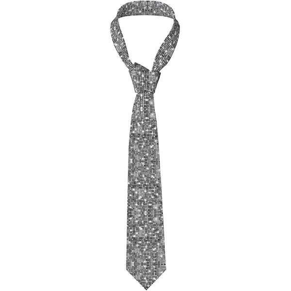 silver sequin necktie