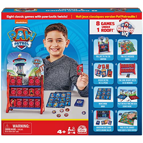 PAW Patrol, Games HQ Board Games for Kids Checkers Tic Tac Toe Memory