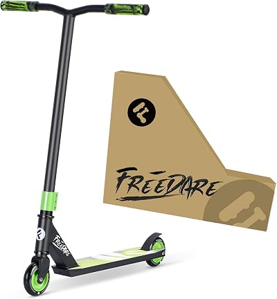 FREEDARE Pro Stunt Scooter Complete Green 32mm Bar 100mm Wheels 220 lb