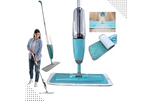 Mop Spray 3 em 1 com Reservatório 400ml - Esfregão Mágico para Limpeza Completa: Lava, Enxágua e Seca