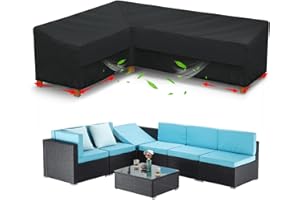 STARTWO Outdoor Sectional Sofa Cover Waterproof 83"x104" L-Shaped Patio Furniture Covers for Deck, Lawn and Backyard, Heavy Duty Outdoor Couch Cover, Left Facing, Black