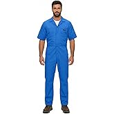 Natural Uniforms Mens Short Sleeve Zip Up Coverall, Stain and Wrinkle Resistant (Royal Blue, Medium)