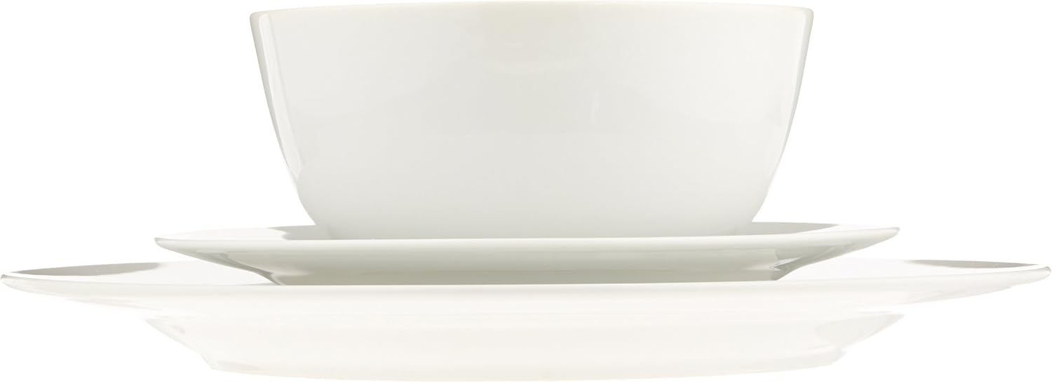  |  Basics 18-Piece Kitchen Dinnerware Set, Dishes, Bowls, Service for 6, White: Dinnerware Sets