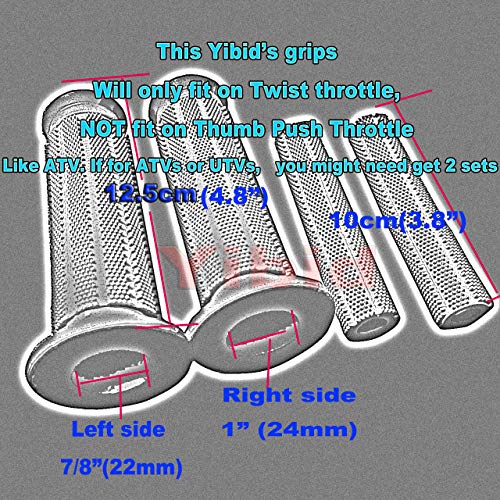 Yibid Set of 7/8" Motorcycle Hand Grips Non Slip Rubber Grained Comfort Thruster Grips,with Brake Clutch Covers Sleeve for 22mm 7/8 inch Handlebar Motocross CRF XR50 Pit Dirt Sport Street Bike (Blue) - Thumbnail 5