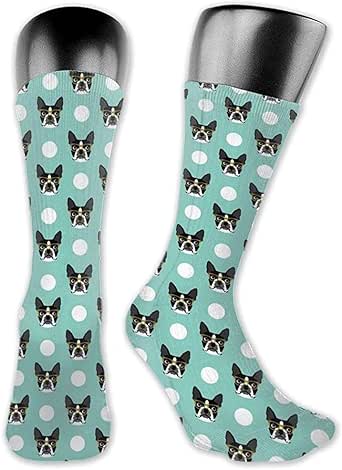 Calcetines Unisex, Boston Terrier Dog Cartoon 3D Print Sock Calcetines