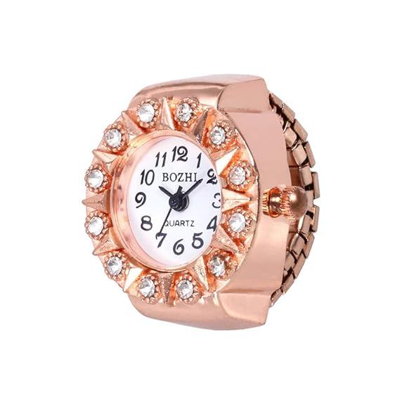Gaddrt Ringuhr Fingeruhr Uhrenring Neue Zifferblatt Quarz Analog Uhr Kreative Stahl Cool Elastic Quarz Finger Ring Uhr