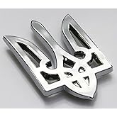 CNPL-Tryzub-SM Trident Tryzub Ukrainian Ukraine Car Chrome Emblem Auto Decal Sticker Small 2" Car Chrome Decals