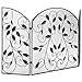 Best Choice Products 3-Panel 50x30in Steel Metal Mesh Protective Fireplace Screen, Fire Spark Guard Gate for Indoor & Outdoor w/Rustic Worn Finish, Scroll Leaf Decals