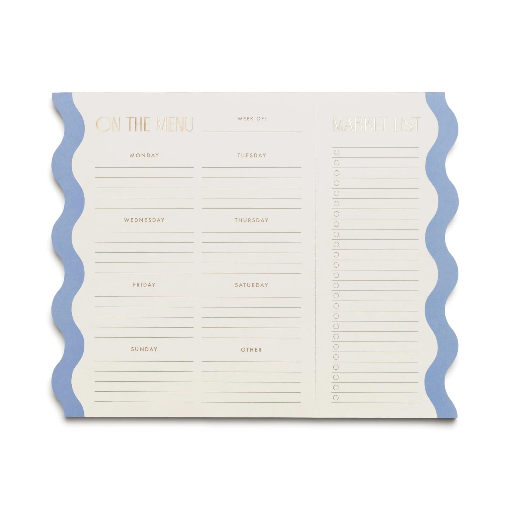 DesignWorks Ink 25,4 x 20,3 cm Magnetic Meal Planner Notepad with Removable Shopping List, 60 Sheets, Cloud and Cream