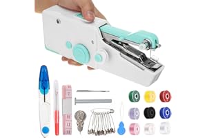 SRYNRIWIM Handheld Sewing Machine for Beginners,Mini Sewing Machine for Adults Quick Stitching with Sewing Kits Suitable for Home,Travel,DIY (Blue)