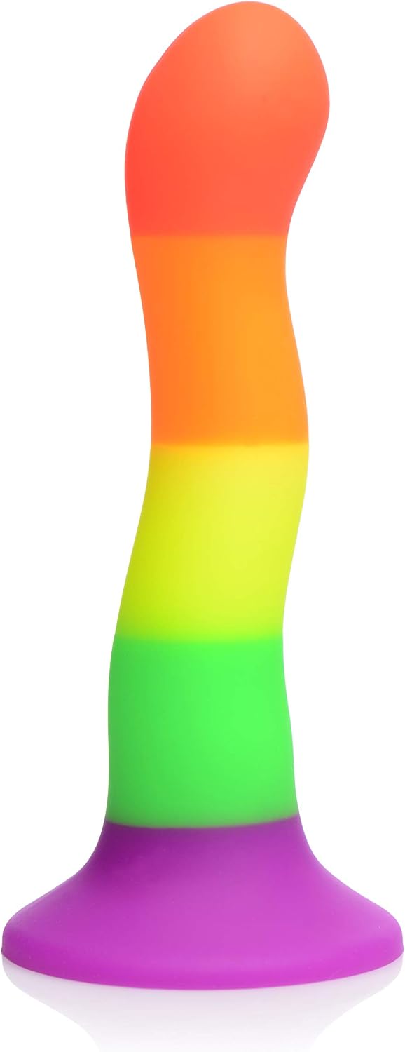 Proud Rainbow Silicone Dildo with Harness - Image 5