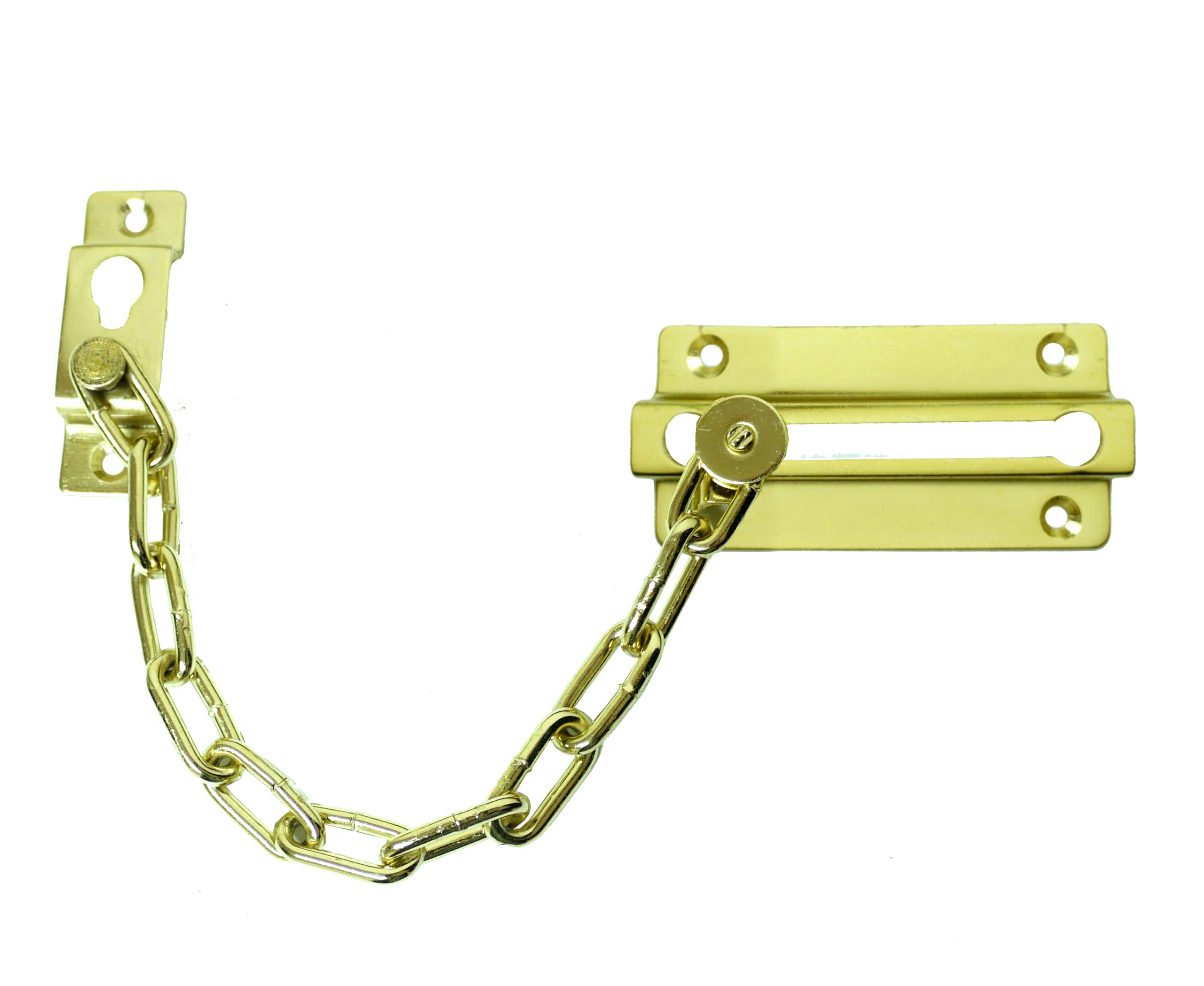 UAP Door Chain - Sliding Door Chain for Front Door, Security Door Lock Safety Chain, Anti Theft Door Latch for UPVC Door, Door Limiter (Polished Brass)