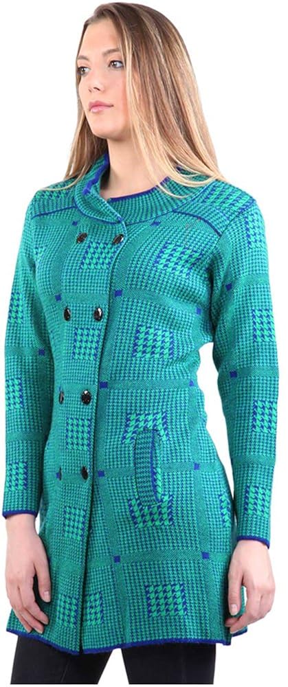 montrex green double breasted coat for women