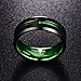 NUNCAD Men's 8mm Tungsten Carbide Ring Green & Black Matte Finish Beveled Edges