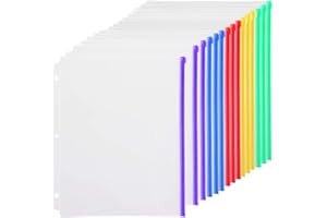 YoeeJob 3 Holes Clear Zipper Binder Pocket Insert Pages Letter Size, 8 1/2 x 11 Loose Leaf Binder Filing Storage Bags 15 Per 